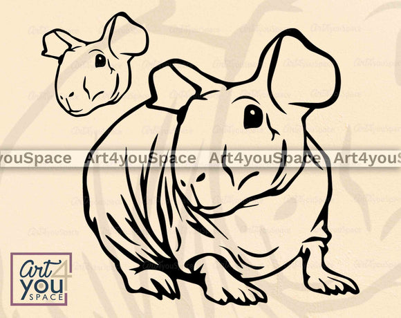 Skinny Guinea Pig SVG Files