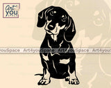 black and tan dachshund sitting svg file