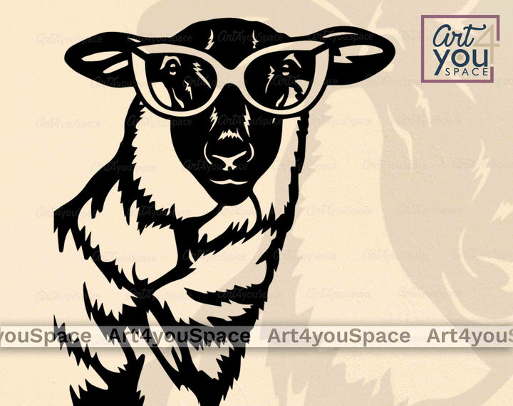 sheep with glasses svg