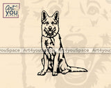 white German shepherd sitting svg