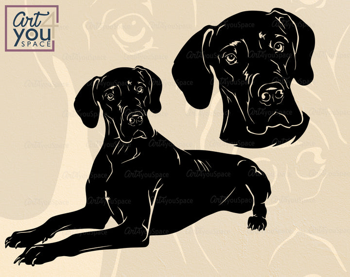 Great Dane Black SVG