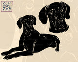 Great Dane Black SVG