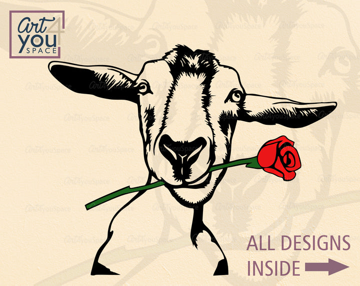 Goat Valentine SVG