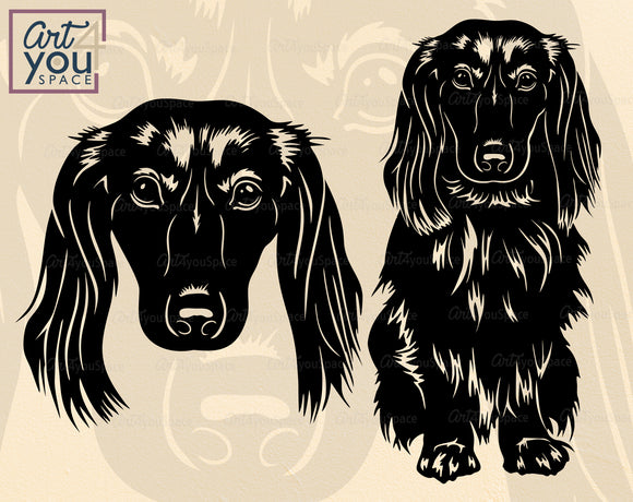  Longhaired Doxie SVG