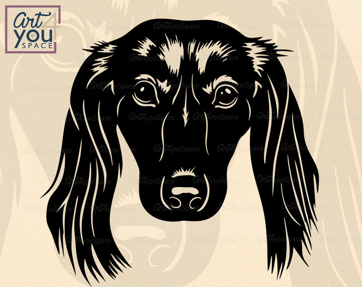  Longhaired Doxie Vector