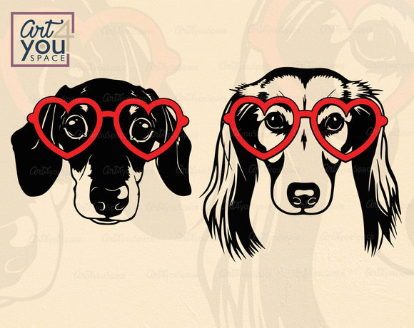 Dachshund Valentine's Day SVG