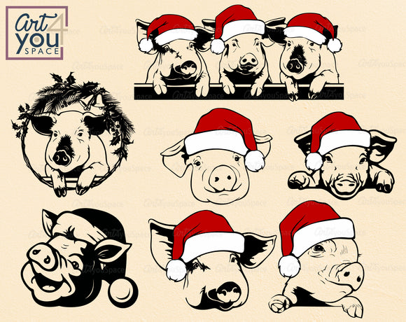 Christmas Pig SVG