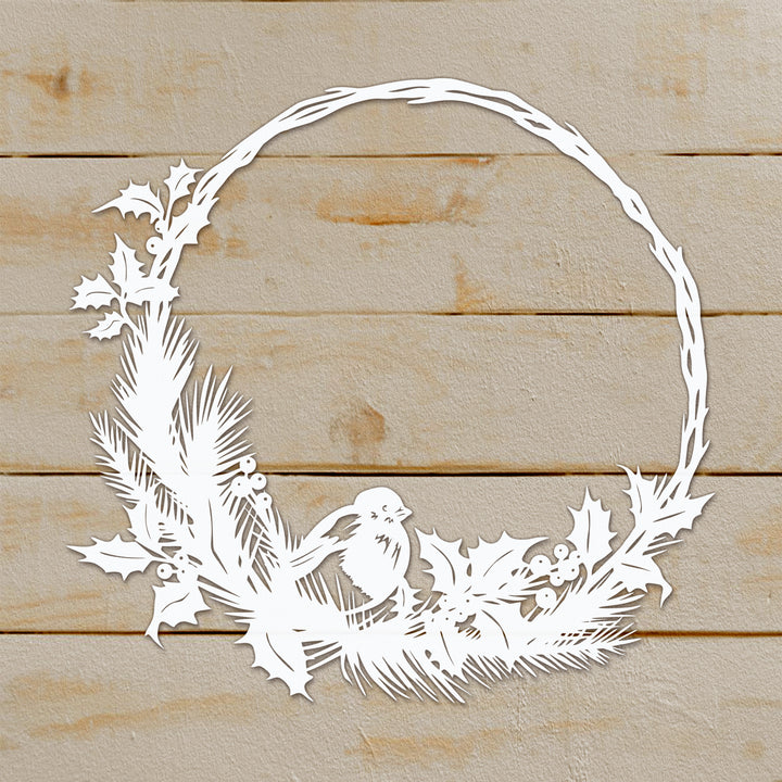 Christmas Wreath With Bird Cricut