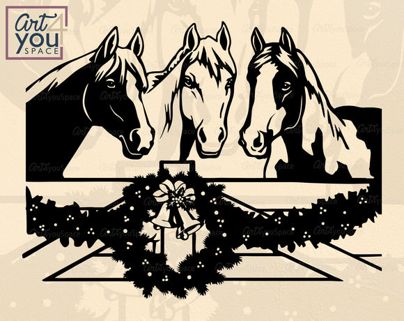 Chrismas Horses SVG