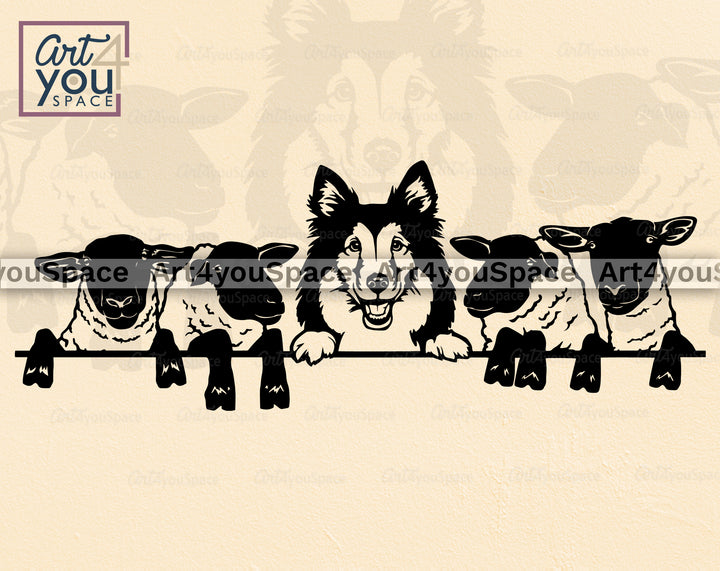 Sheepdog Sheep SVG