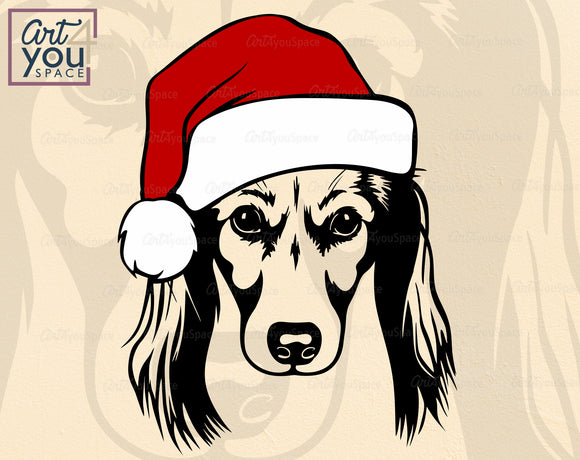 Dachshund Santa SVG