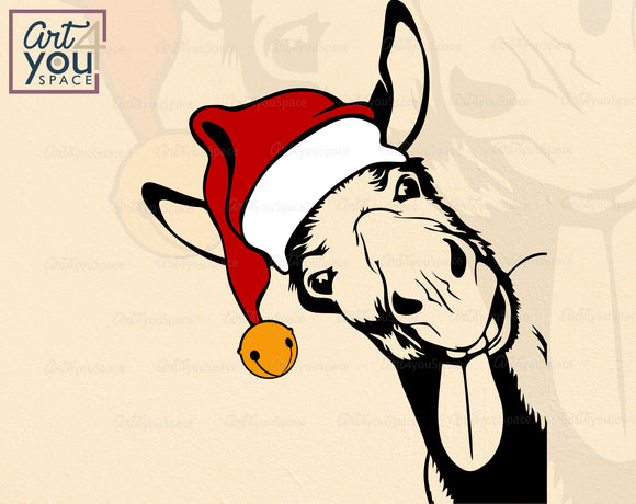 Donkey Christmas SVG