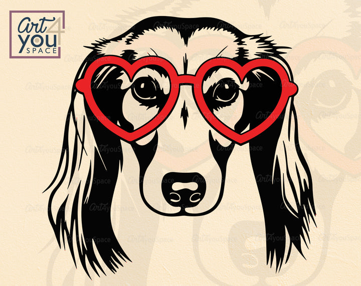 Dachshund Valentine's Day Art