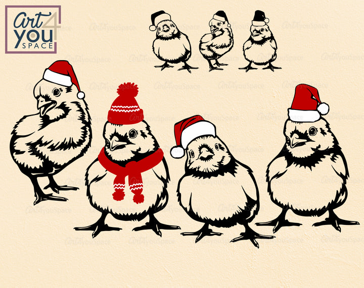 Chick Christmas SVG