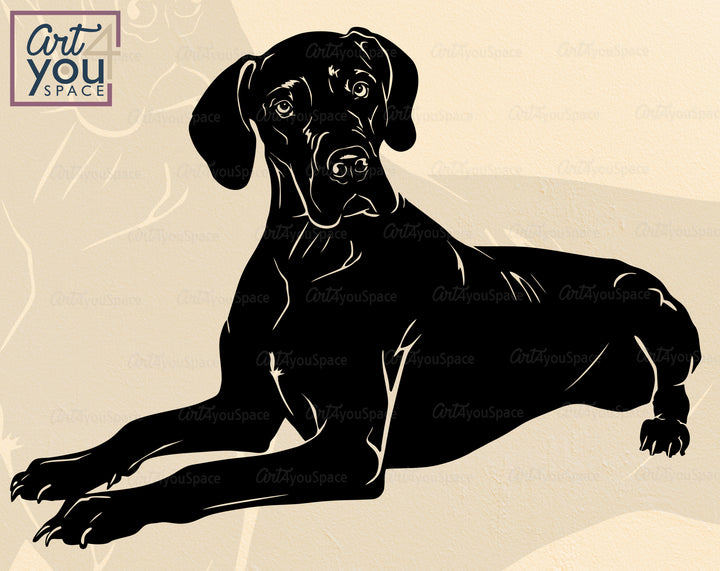 Great Dane Black PNG