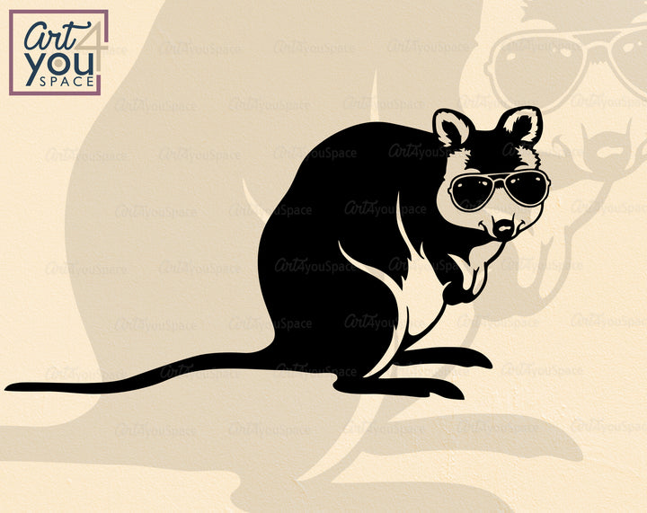 Cool Quokka In Sunglasses SVG