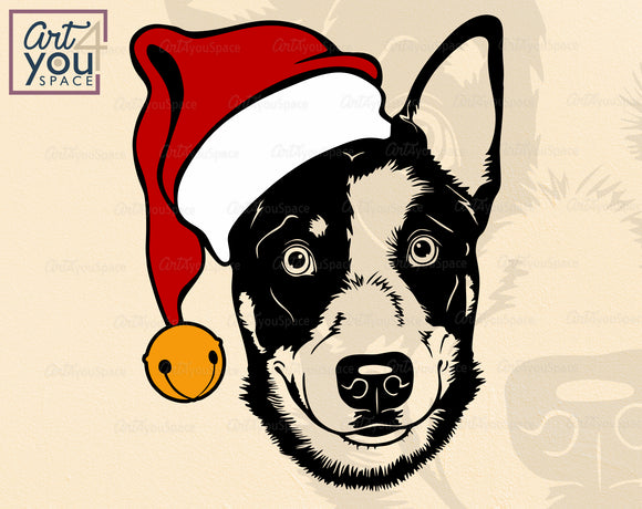 Christmas Australian Blue Heeler SVG