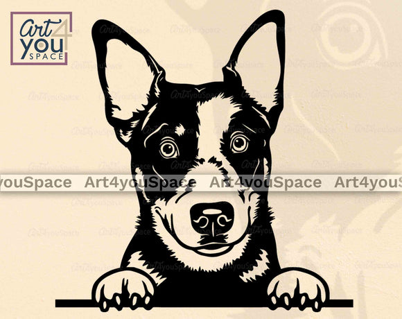 Australian Blue Heeler dog svg file