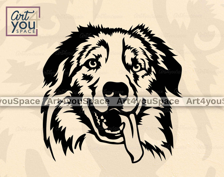 Australian Shepherd face SVG