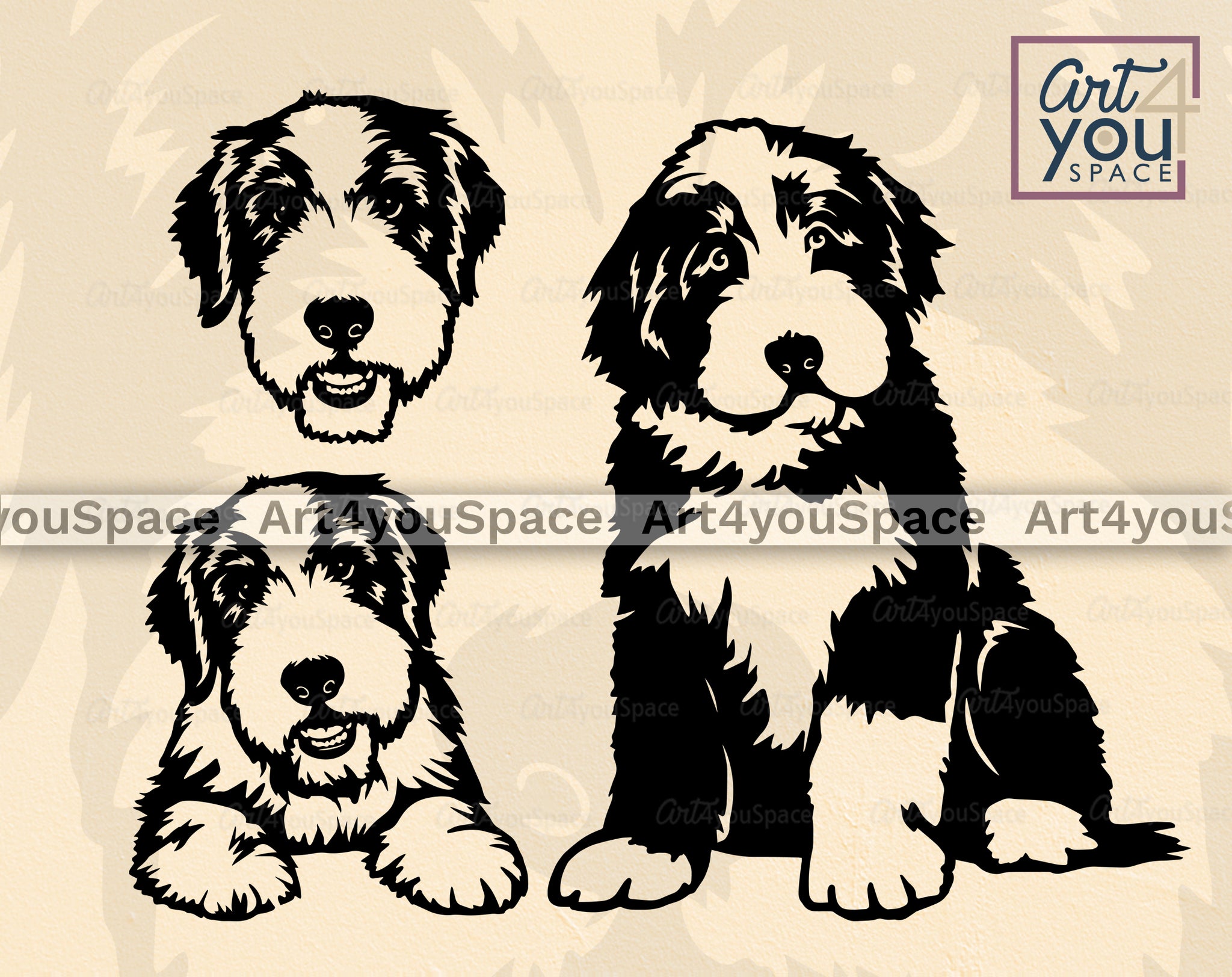 Old English Sheepdog Dog SVG File Cricut Download Dog Face 