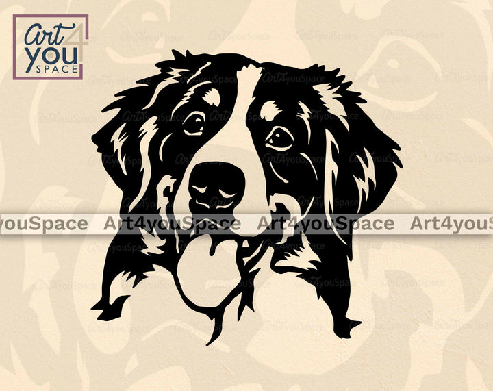 Bernese Mountain Dog face vector