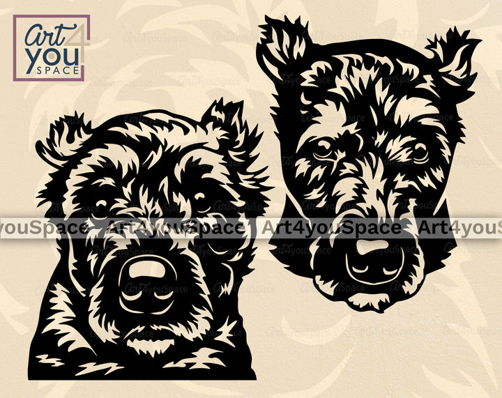 Bouvier Cut Ears SVG
