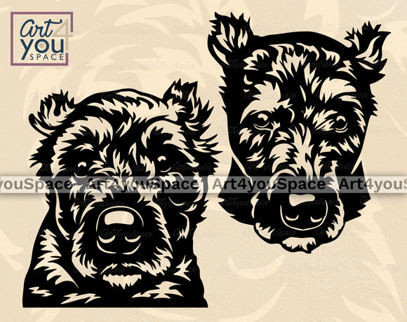 Bouvier Cut Ears SVG