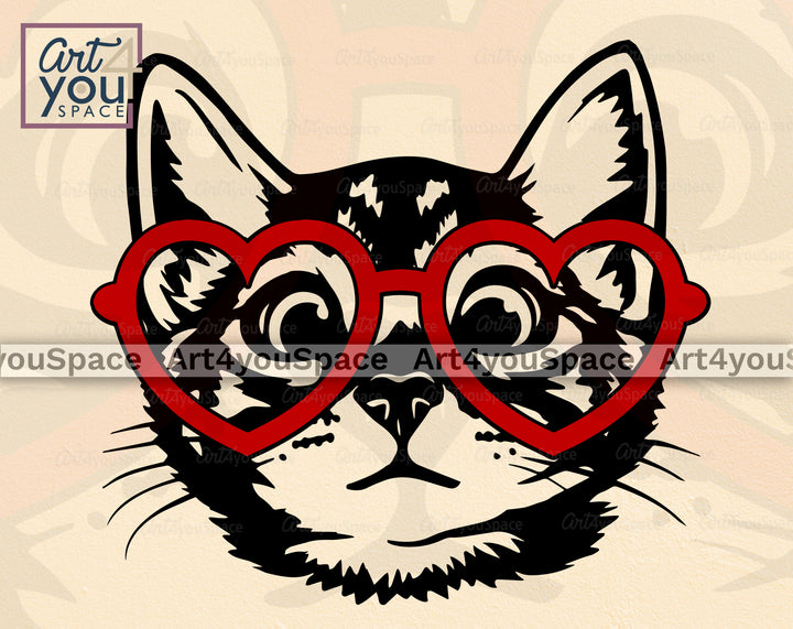 Valentine's Day Cat SVG