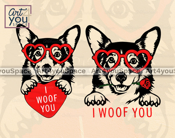 Corgi Valentine SVG