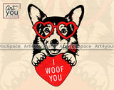 Corgi Valentine Clipart
