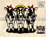 Cow Three Front SVG
