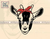 cute goat with bandana svg