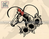 Horse Sunflowers Clipart