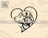 Irish Setter Lover art Dog in The heart frame svg