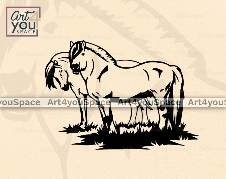 Fjord Horses clipart