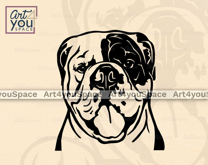 Olde English Bulldogge face vector