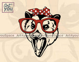 possum with bandana and glasses svg