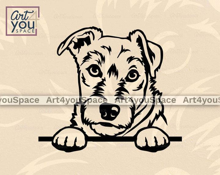 Patterdale Terrier peeking svg file cricut
