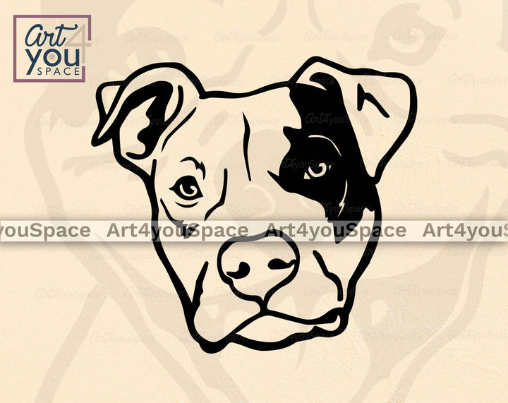 pit bull face svg