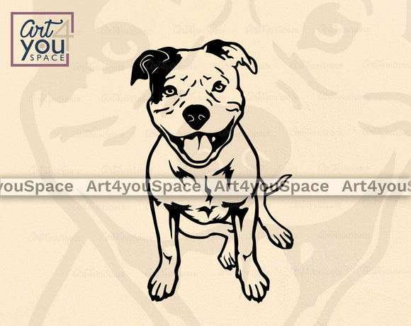 funny Pit Bull sitting Pose svg file