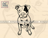 pit bull sitting pose svg file