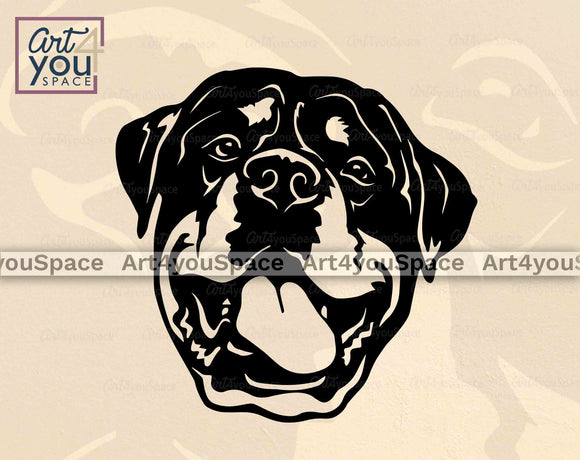 funny rottweiler dog face svg file