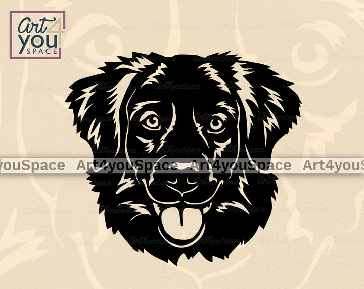 Toller Dog face Svg
