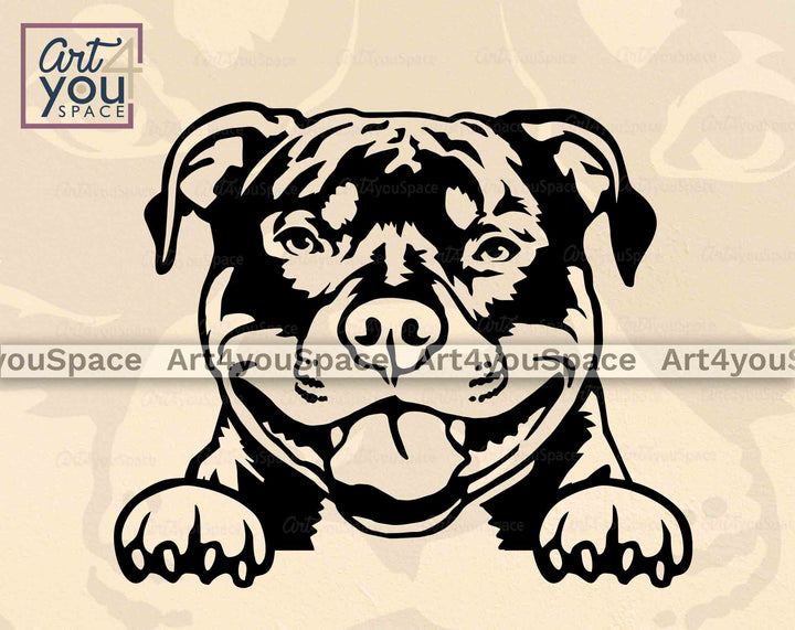American Bully in peking pose svg file