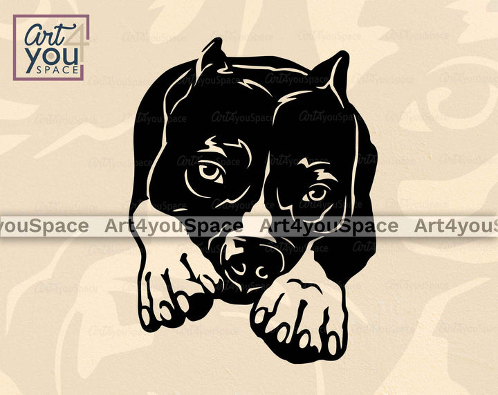 American Bully in lying position svg
