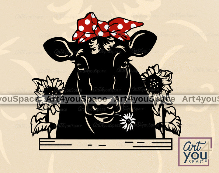 Black Angus Cow Art