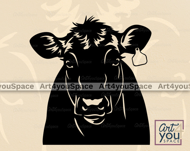 Black Angus Cow Vector