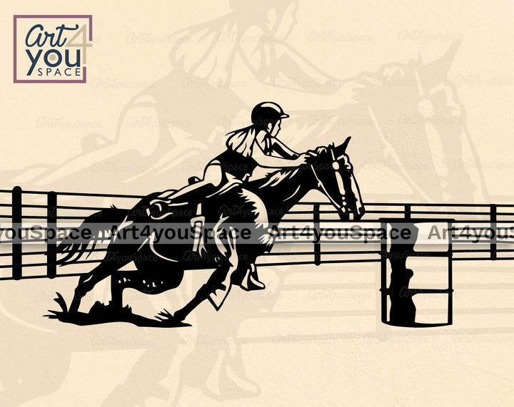 barrel racing clipart