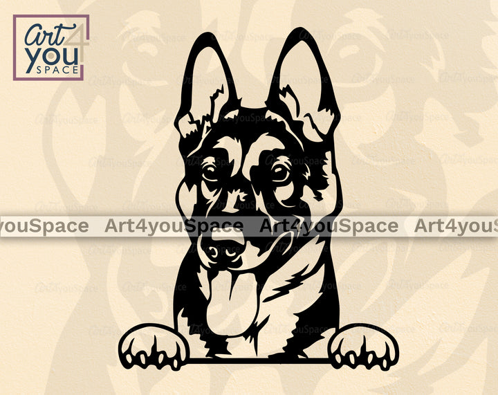 peeking belgian malinois svg