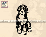 bernedoodle body sit svg